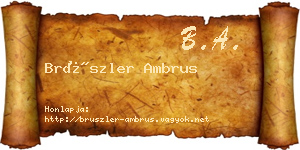 Brüszler Ambrus névjegykártya
